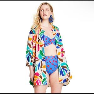 Botanical Print Cover Up Shirtdress by Tabitha Brown for Target - Womens XL